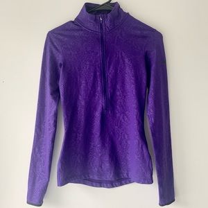 Nike Dri Fit Snake Skin Purple Half Zip XS
